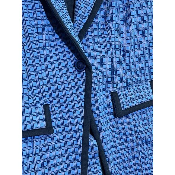 CAbi Scholarship Knit Blazer Jacket Medium Size Navy Blue Stretch Career Work - Picture 7 of 14